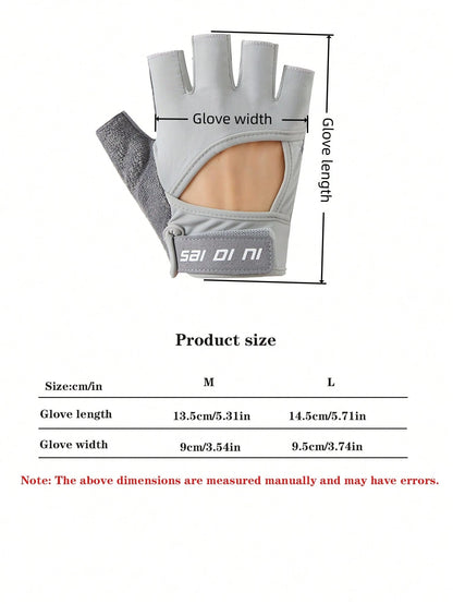 1pair Half-Finger Sports Gloves,Suitable For Cycling,Riding Motorcycle And Skiing,Black Gloves