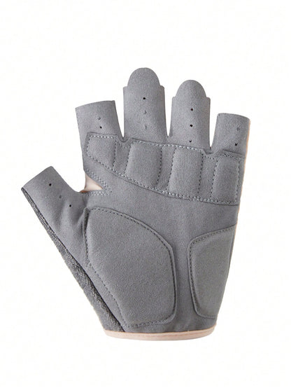 1pair Half-Finger Sports Gloves,Suitable For Cycling,Riding Motorcycle And Skiing,Black Gloves