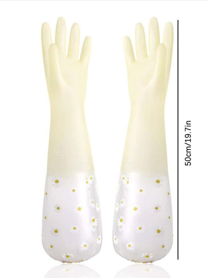 1pair Thermal Dishwashing Gloves, Thick, Waterproof Non-Slip, Protective,Kitchen,Bathroom,Home,Household Suppliers
