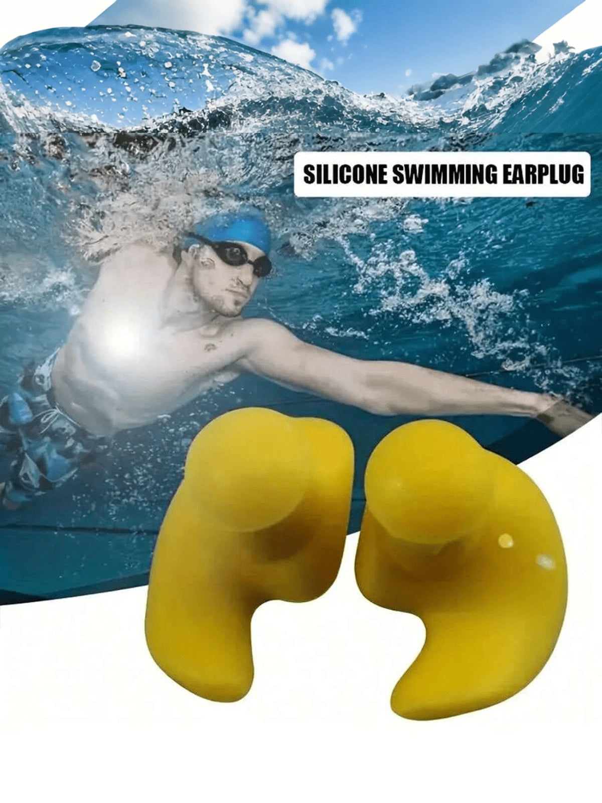 1pair Waterproof Silicone Soft Earplugs-Portable & Durable Swimming AccessoryFor Outdoor,Sport,Travel,Household,Office,School,For Summer Swimming Pool Party Games, Gifts, Summer Water Fun