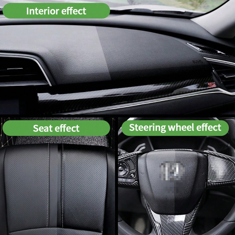 1PC 10oz Plastic Renovating Agent, Black Interior Dashboard Shine Restorer, Leather Sofa Seat Care, Car Tire Gloss Enhancer,Ong-Lasting Gloss