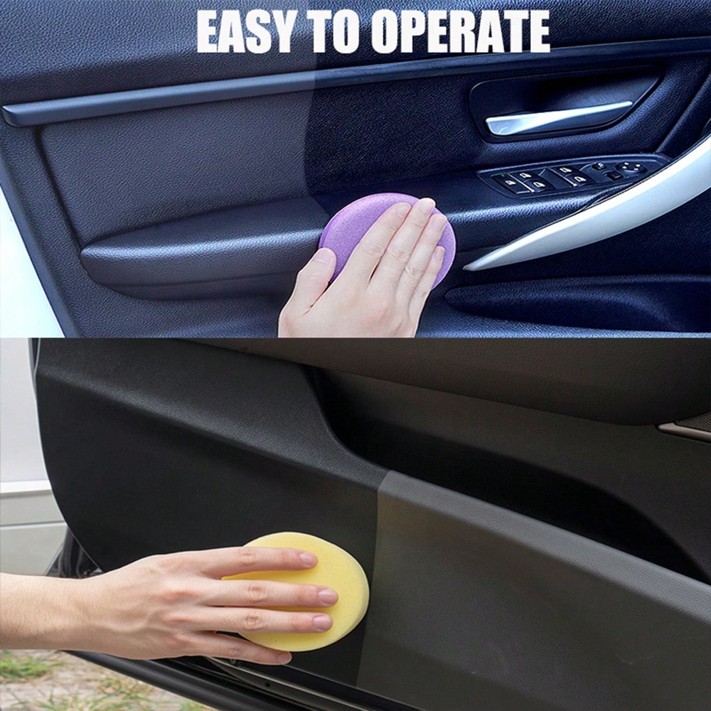 1PC 10oz Plastic Renovating Agent, Black Interior Dashboard Shine Restorer, Leather Sofa Seat Care, Car Tire Gloss Enhancer,Ong-Lasting Gloss