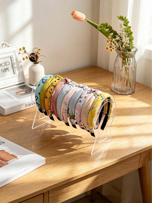 1pc 12 Inch Transparent Acrylic Headband Storage Rack, 3mm Thickened 4+ Rods Large Capacity Vertical Headband Display Stand, Minimalist Transparent Hair Accessory Organizer, Suitable For Women And Gir