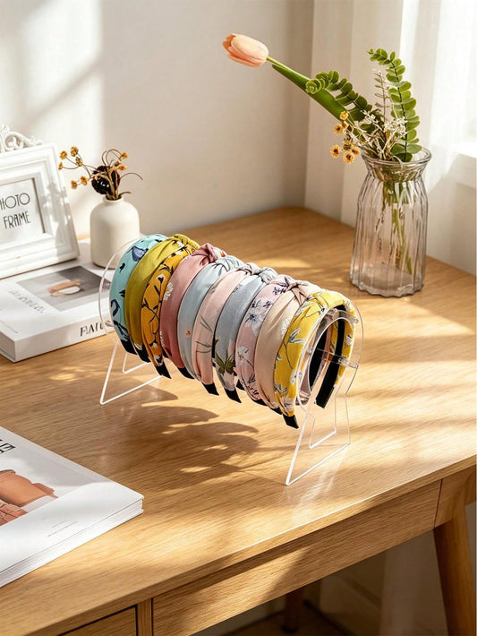 1pc 12 Inch Transparent Acrylic Headband Storage Rack, 3mm Thickened 4+ Rods Large Capacity Vertical Headband Display Stand, Minimalist Transparent Hair Accessory Organizer, Suitable For Women And Gir