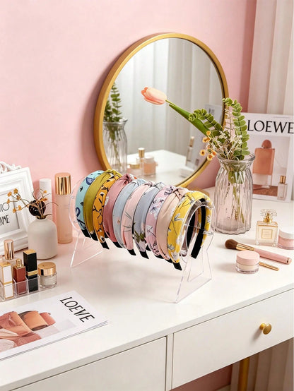 1pc 12 Inch Transparent Acrylic Headband Storage Rack, 3mm Thickened 4+ Rods Large Capacity Vertical Headband Display Stand, Minimalist Transparent Hair Accessory Organizer, Suitable For Women And Gir