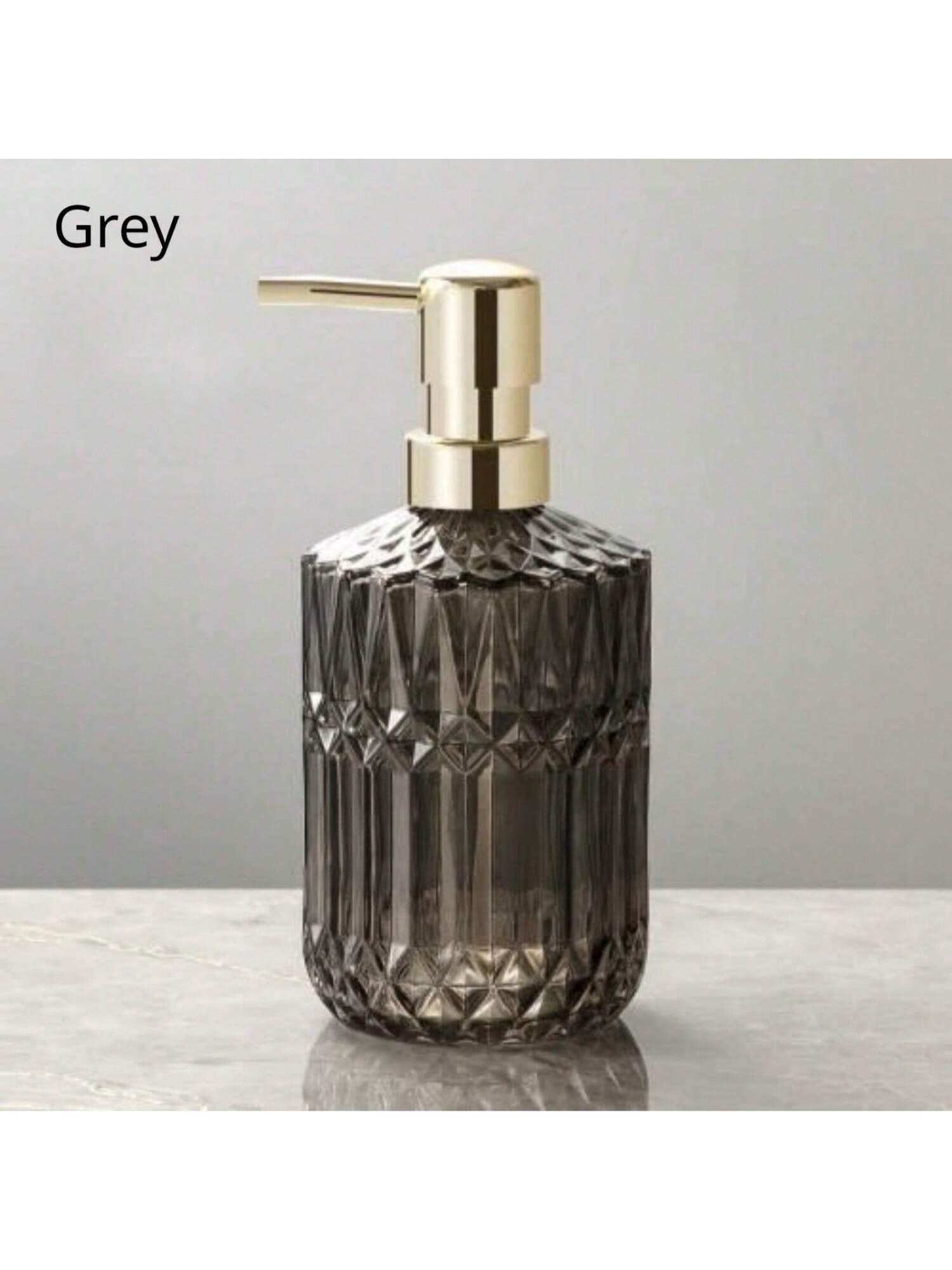 1pc 13.32oz Glass Pump Soap Dispenser, Refillable Bathroom Bottle For Hand Soap, Body Wash, Shampoo, Home Bathroom Decor Accessory- Great Housewarming Gift, Fall Decor, Back To School Gift