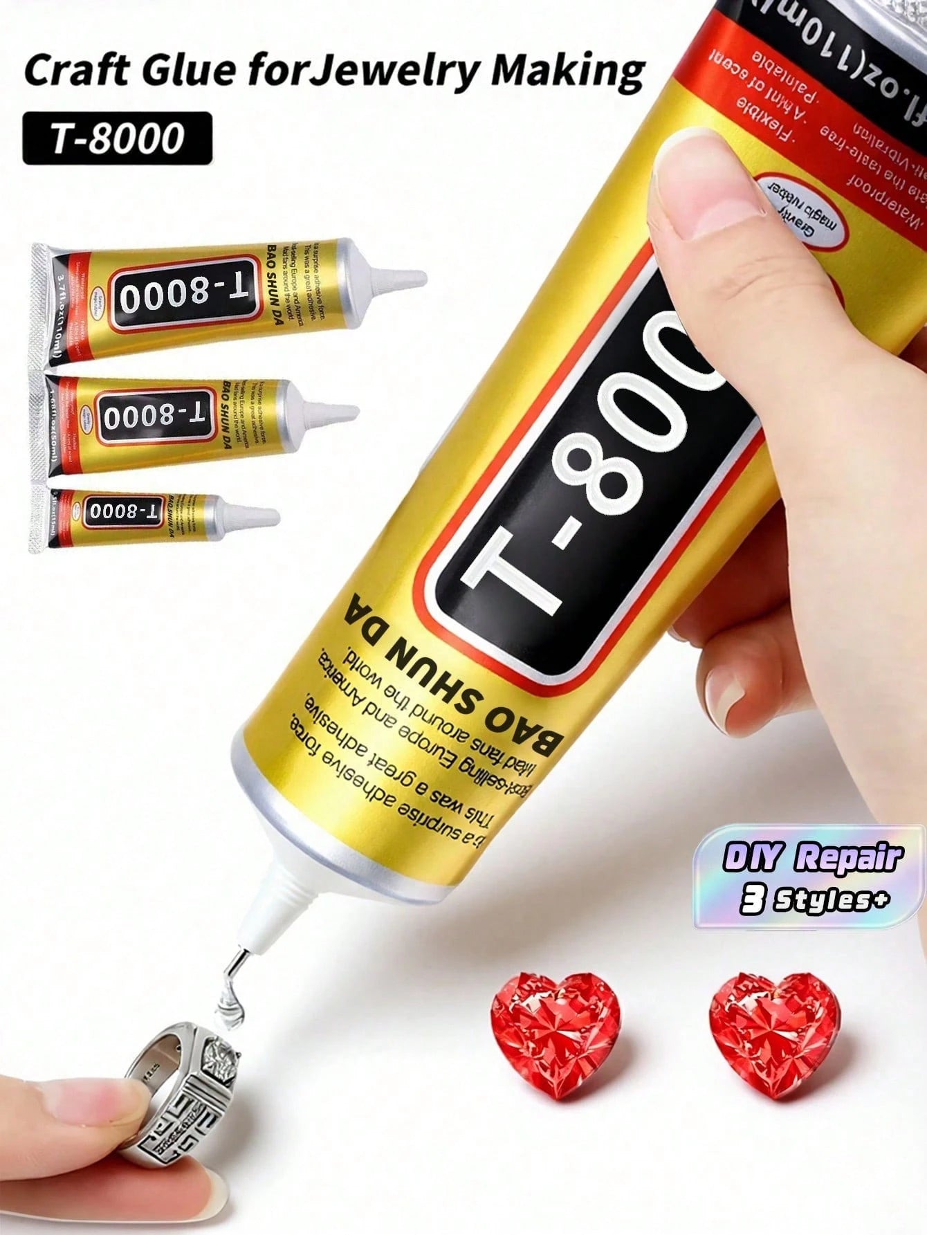 1pc 15ml/50ml/110ml T8000 Glue, Craft Adhesivefor Cell Phone Screen Repair Glass Wood Crafts Metal And Stones,Diamond Painting Acrylic Point Drill DIY, Jewelry Drill Special Glue Christmas For Holiday
