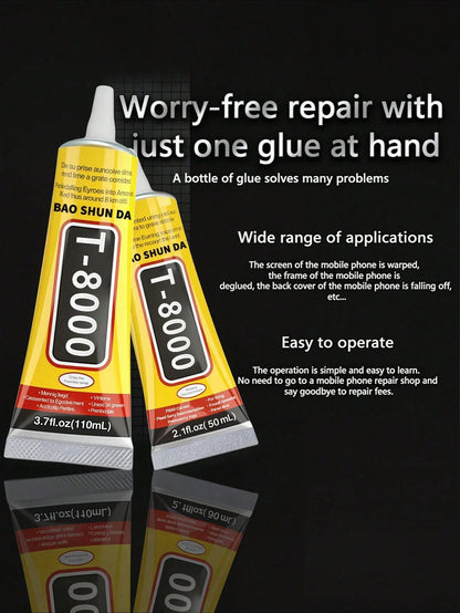 1pc 15ml/50ml/110ml T8000 Glue, Craft Adhesivefor Cell Phone Screen Repair Glass Wood Crafts Metal And Stones,Diamond Painting Acrylic Point Drill DIY, Jewelry Drill Special Glue Christmas For Holiday