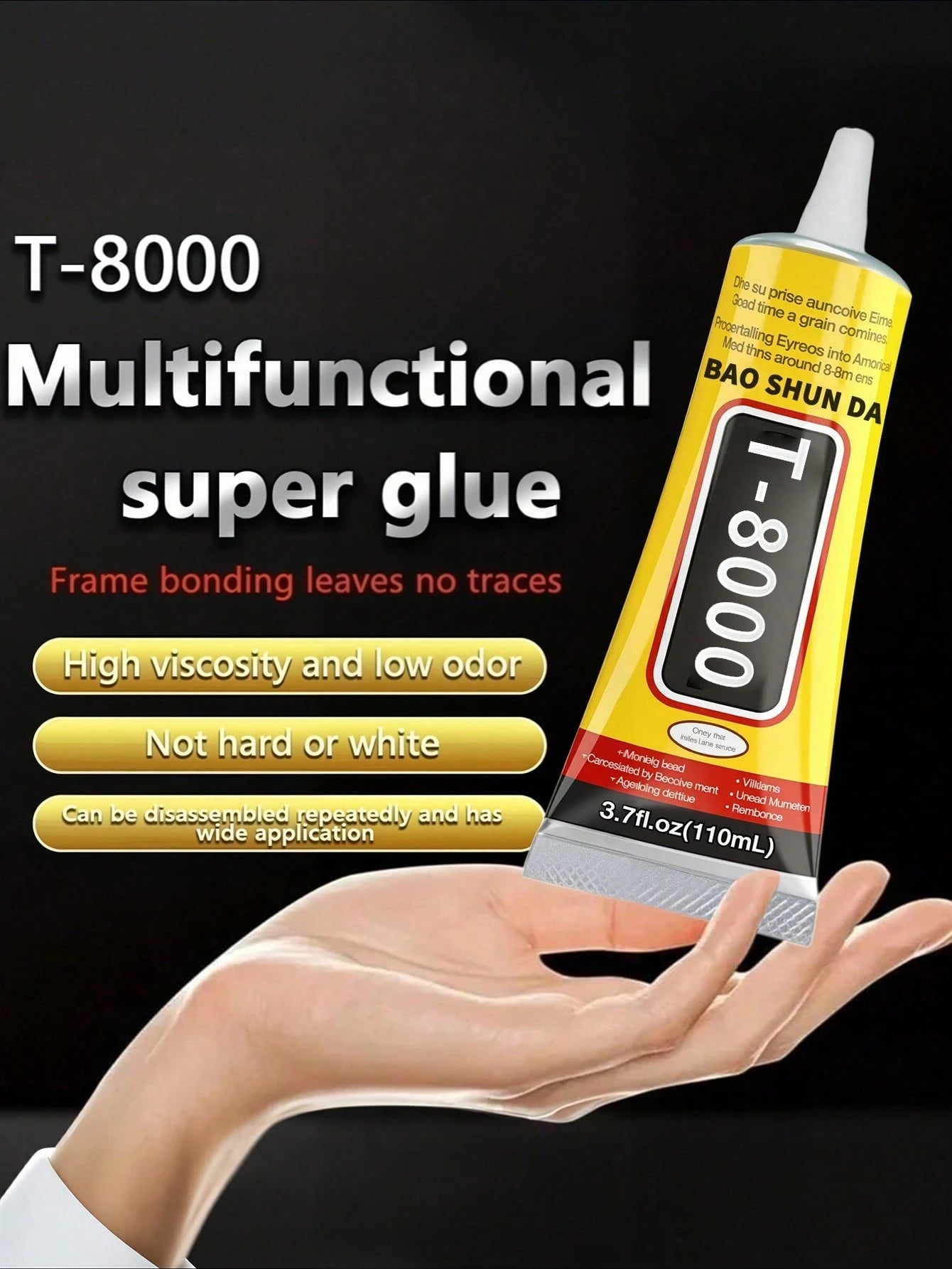 1pc 15ml/50ml/110ml T8000 Glue, Craft Adhesivefor Cell Phone Screen Repair Glass Wood Crafts Metal And Stones,Diamond Painting Acrylic Point Drill DIY, Jewelry Drill Special Glue Christmas For Holiday