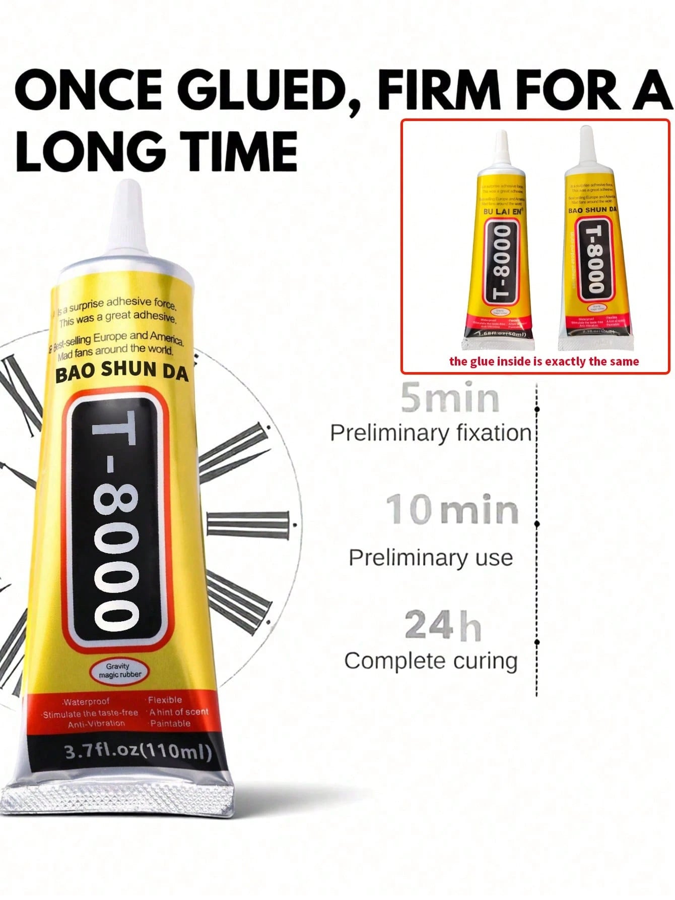 1pc 15ml/50ml/110ml T8000 Glue, Craft Adhesivefor Cell Phone Screen Repair Glass Wood Crafts Metal And Stones,Diamond Painting Acrylic Point Drill DIY, Jewelry Drill Special Glue Christmas For Holiday