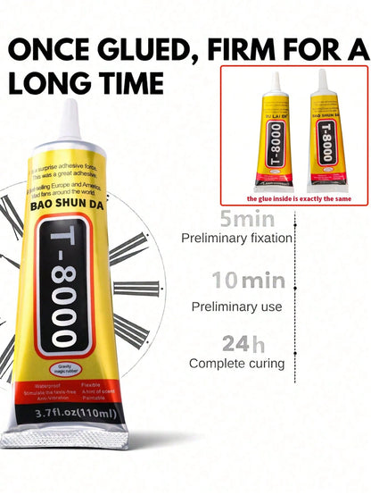 1pc 15ml/50ml/110ml T8000 Glue, Craft Adhesivefor Cell Phone Screen Repair Glass Wood Crafts Metal And Stones,Diamond Painting Acrylic Point Drill DIY, Jewelry Drill Special Glue Christmas For Holiday