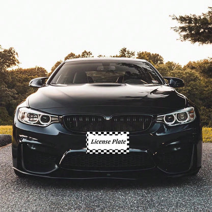1PC 2-Hole License Plate Frame Aluminum 6x12 Inches With Screws Black And White Checkerboard Pattern American Canadian And Mexican Standard Sizes Retro Novelty Car Decoration Friends And Family