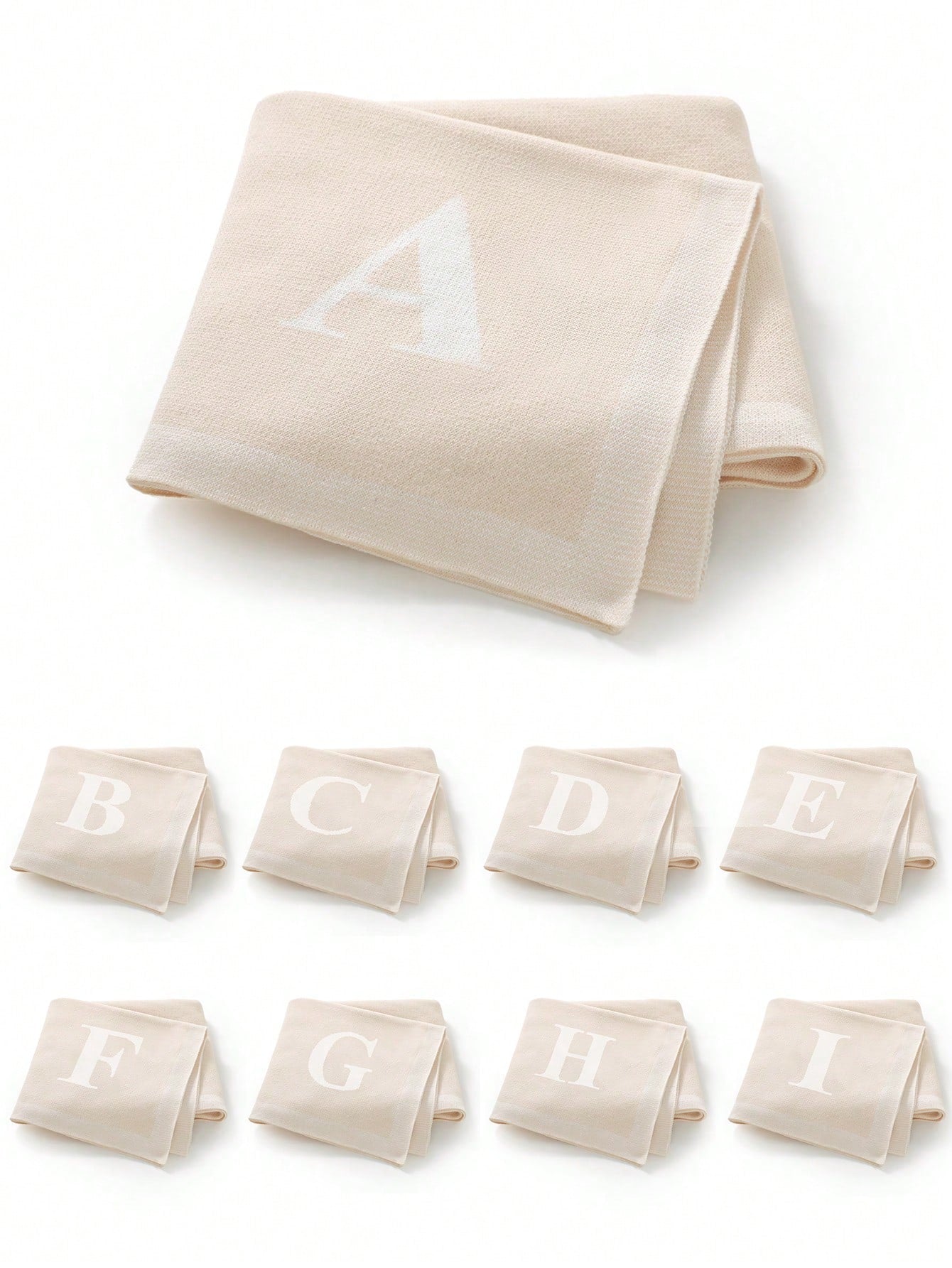 1pc 26 Letter Baby Knitted Blanket, Simple Casual Baby Blanket, All Season Children Blanket