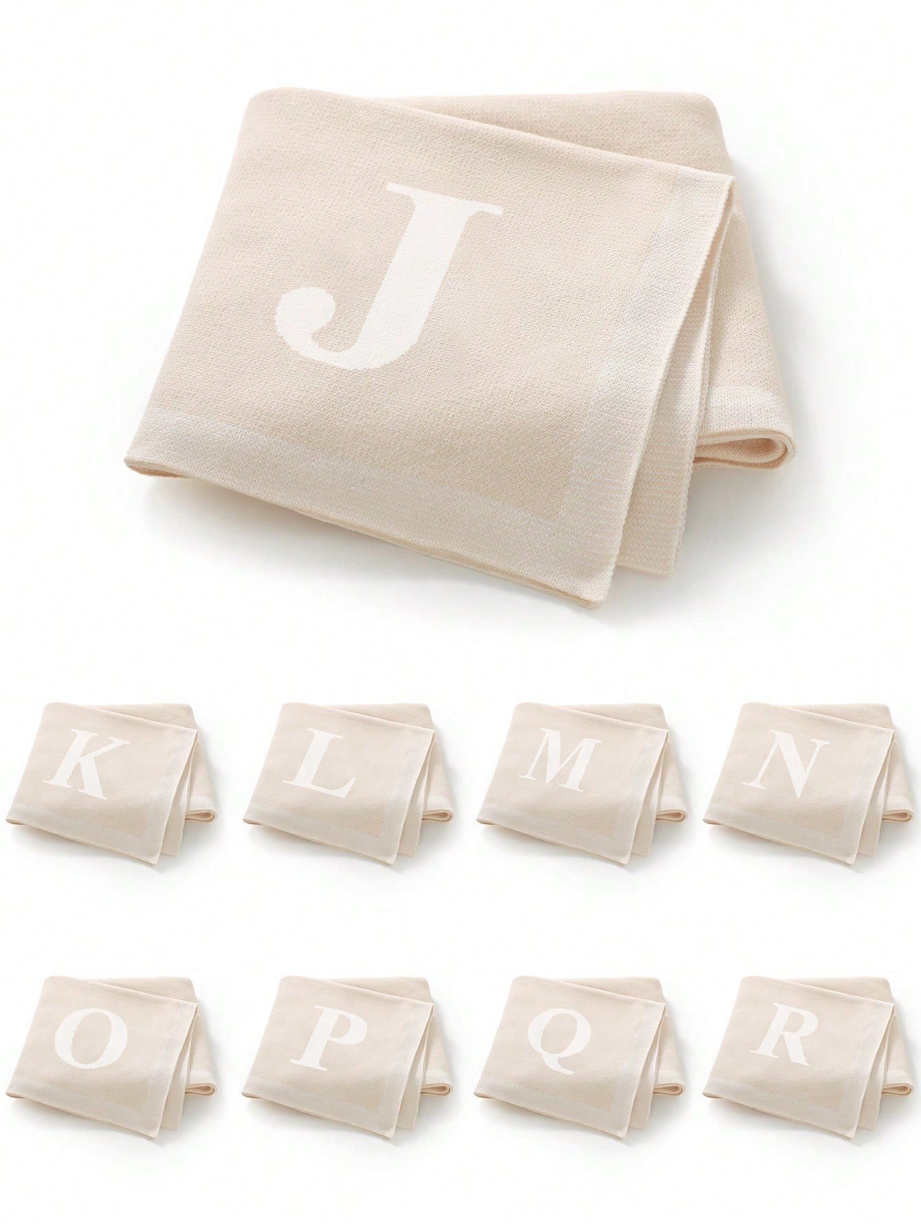 1pc 26 Letter Baby Knitted Blanket, Simple Casual Baby Blanket, All Season Children Blanket