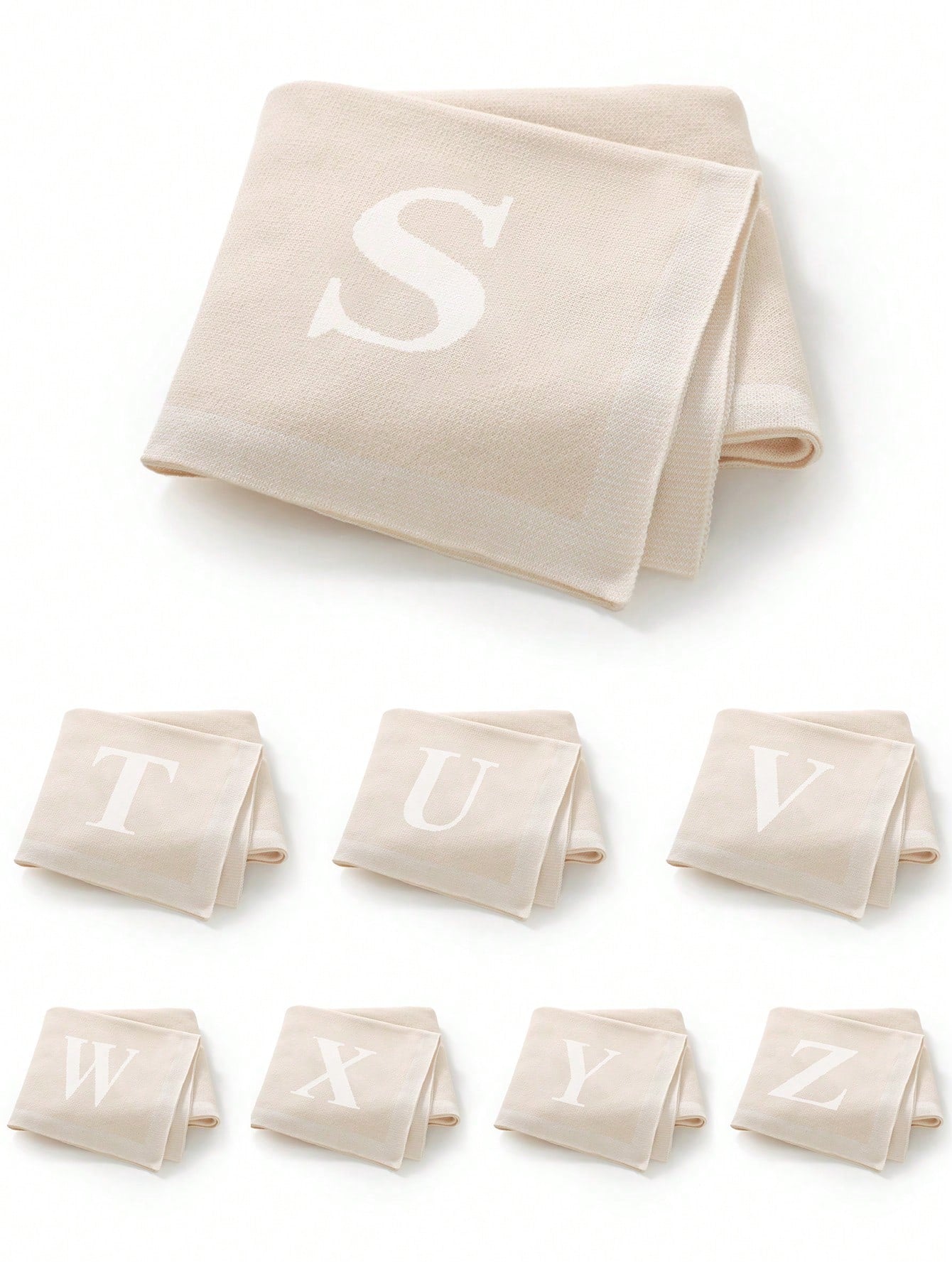 1pc 26 Letter Baby Knitted Blanket, Simple Casual Baby Blanket, All Season Children Blanket