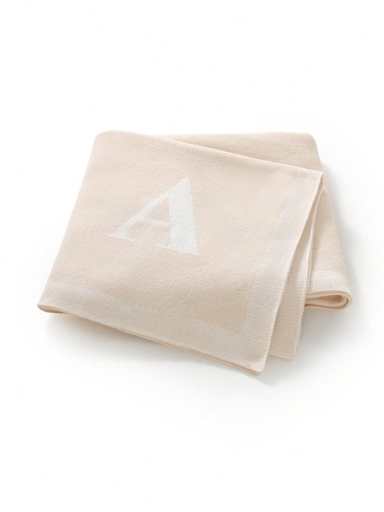 1pc 26 Letter Baby Knitted Blanket, Simple Casual Baby Blanket, All Season Children Blanket
