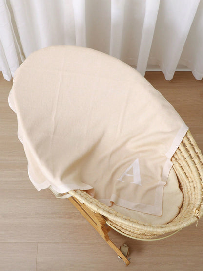 1pc 26 Letter Baby Knitted Blanket, Simple Casual Baby Blanket, All Season Children Blanket