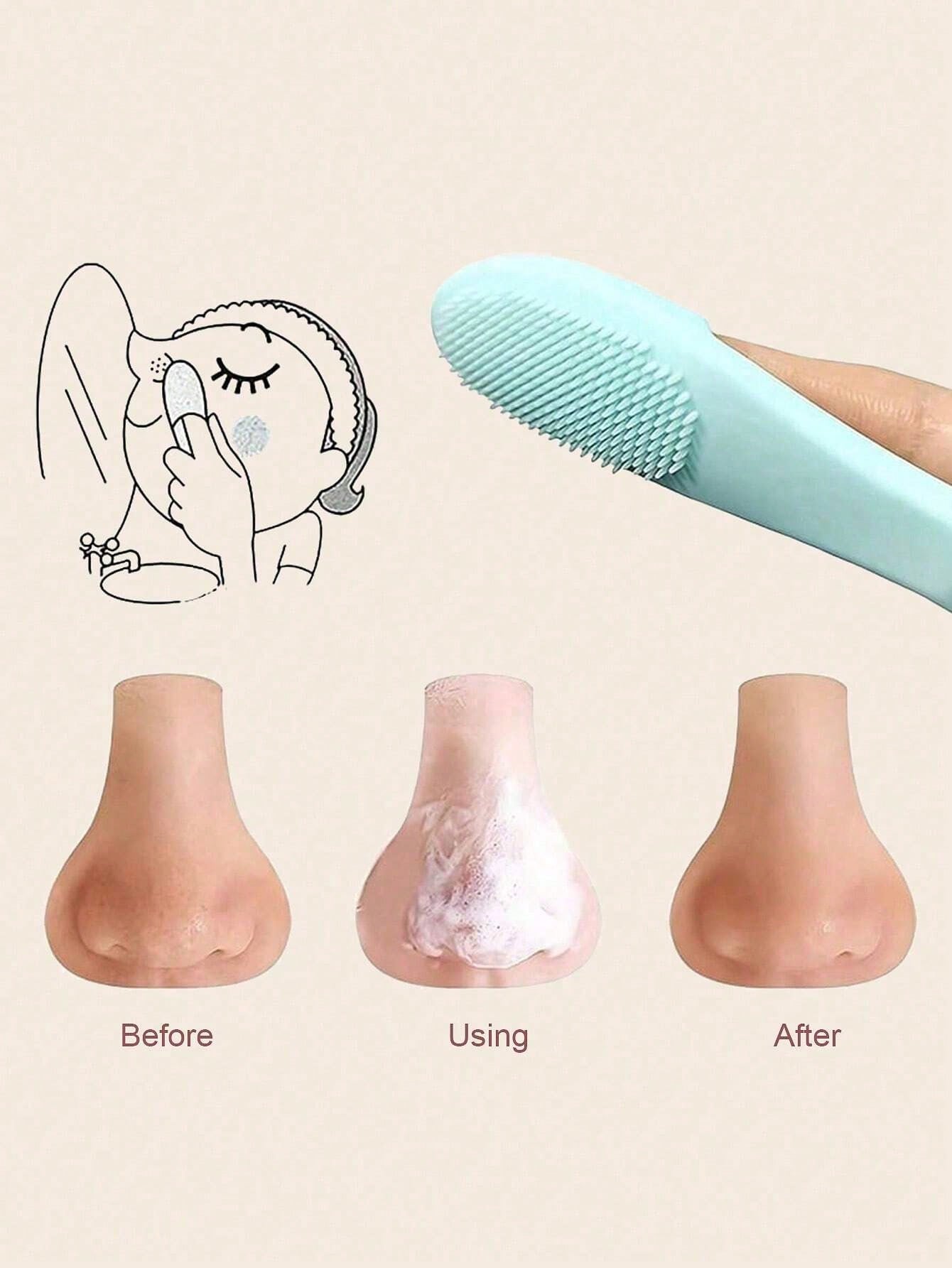 1pc/2pcs/5pcs Silicone Pore Cleaner Brush, Portable Blackhead Remover Massage Tool, Beauty Cleaning Instrument