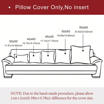 1pc/2pcs Beige (Pillow Insert Not Included) Vintage Chenille Striped Throw Pillow Cover, 100% Polyester Woven Zippered Pillowcase, Machine Washable, Geometric Pattern Decorative Cushion Cover For Sofa