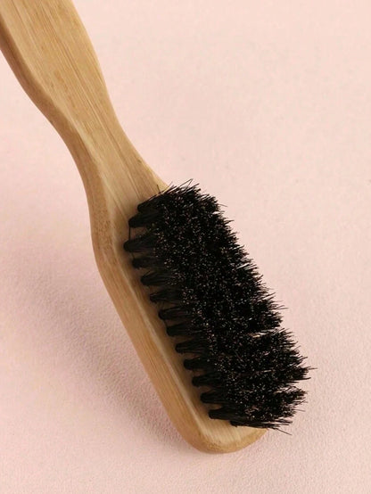 1pc/2pcs Boar Bristle Bamboo Beard Brush, Hair Comb, Bangs Comb, Edge Comb, Comb, Hair Styling Tools, Hair Styling Products And Accessories