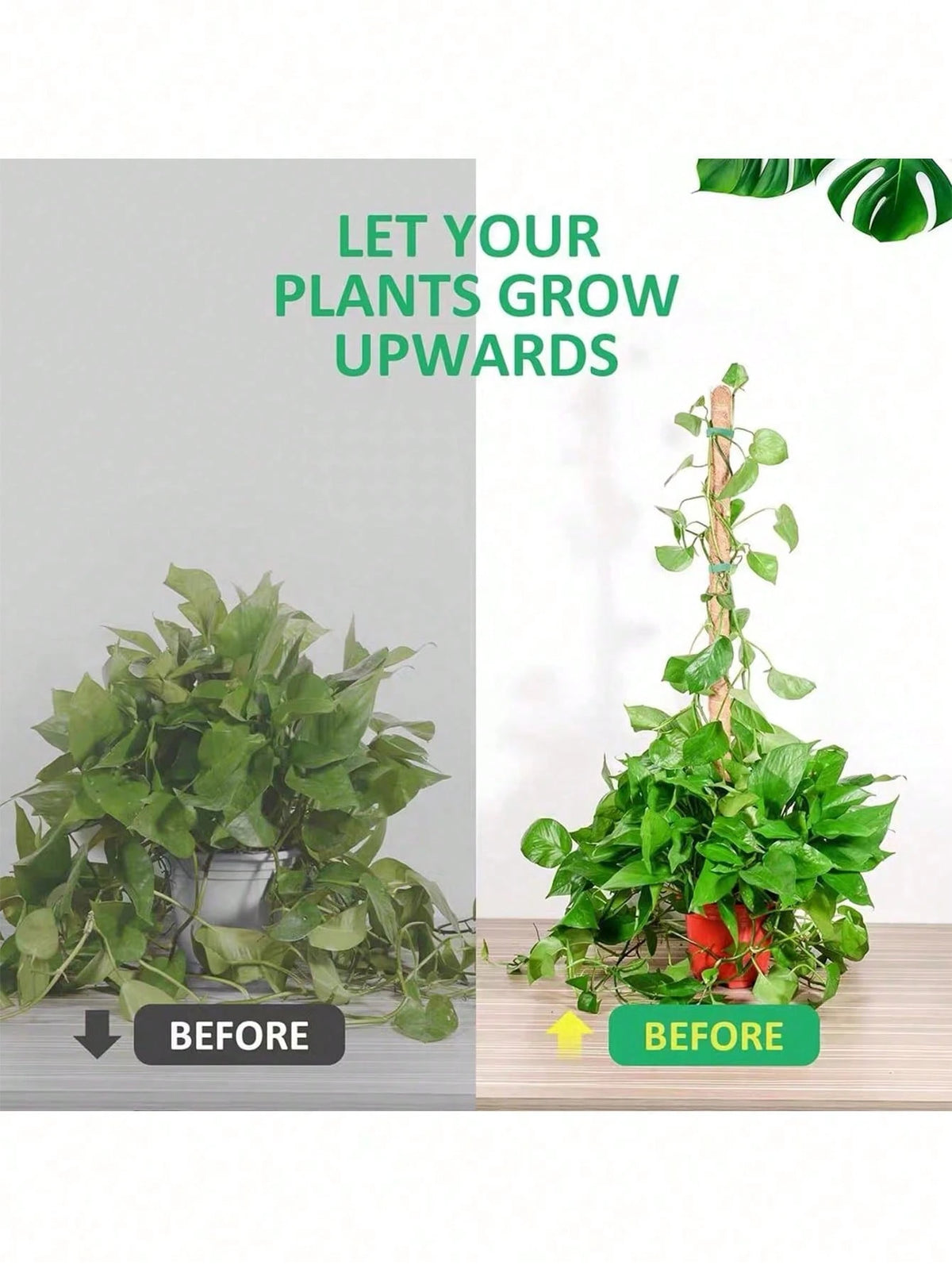 1Pc/2Pcs Diy Bendable Plant Support Poles, Flexible Moss Poles, Free-Form Climbing Vine Poles, Used To Support Plants, Monster Plants, Climbing Plants, Indoor Plants, Flowers, And Potted Plants With S