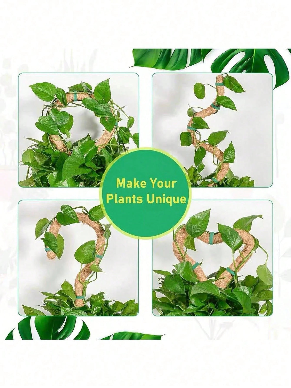 1Pc/2Pcs Diy Bendable Plant Support Poles, Flexible Moss Poles, Free-Form Climbing Vine Poles, Used To Support Plants, Monster Plants, Climbing Plants, Indoor Plants, Flowers, And Potted Plants With S