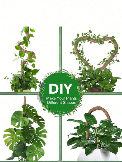 1Pc/2Pcs Diy Bendable Plant Support Poles, Flexible Moss Poles, Free-Form Climbing Vine Poles, Used To Support Plants, Monster Plants, Climbing Plants, Indoor Plants, Flowers, And Potted Plants With S