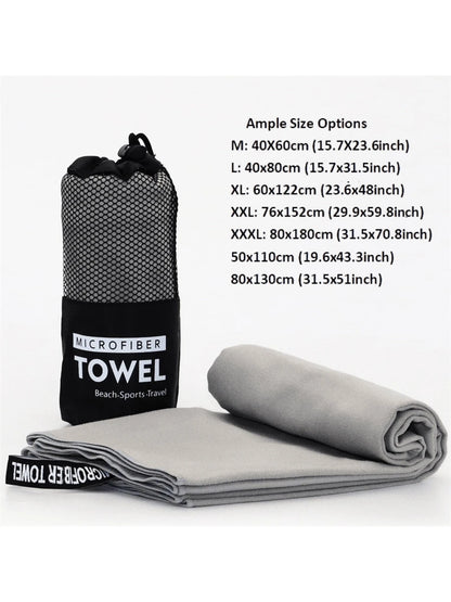 1pc/2pcs Double-Sided Plush Ultra Soft Microfiber Quick Dry Sports Towel, Lightweight, Absorbent, Non-Stick Sand, Suitable For Yoga, Swimming, Hiking, Camping
