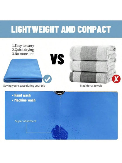 1pc/2pcs Double-Sided Plush Ultra Soft Microfiber Quick Dry Sports Towel, Lightweight, Absorbent, Non-Stick Sand, Suitable For Yoga, Swimming, Hiking, Camping