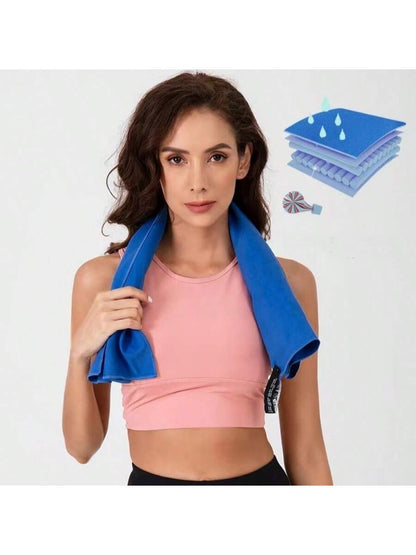 1pc/2pcs Double-Sided Plush Ultra Soft Microfiber Quick Dry Sports Towel, Lightweight, Absorbent, Non-Stick Sand, Suitable For Yoga, Swimming, Hiking, Camping