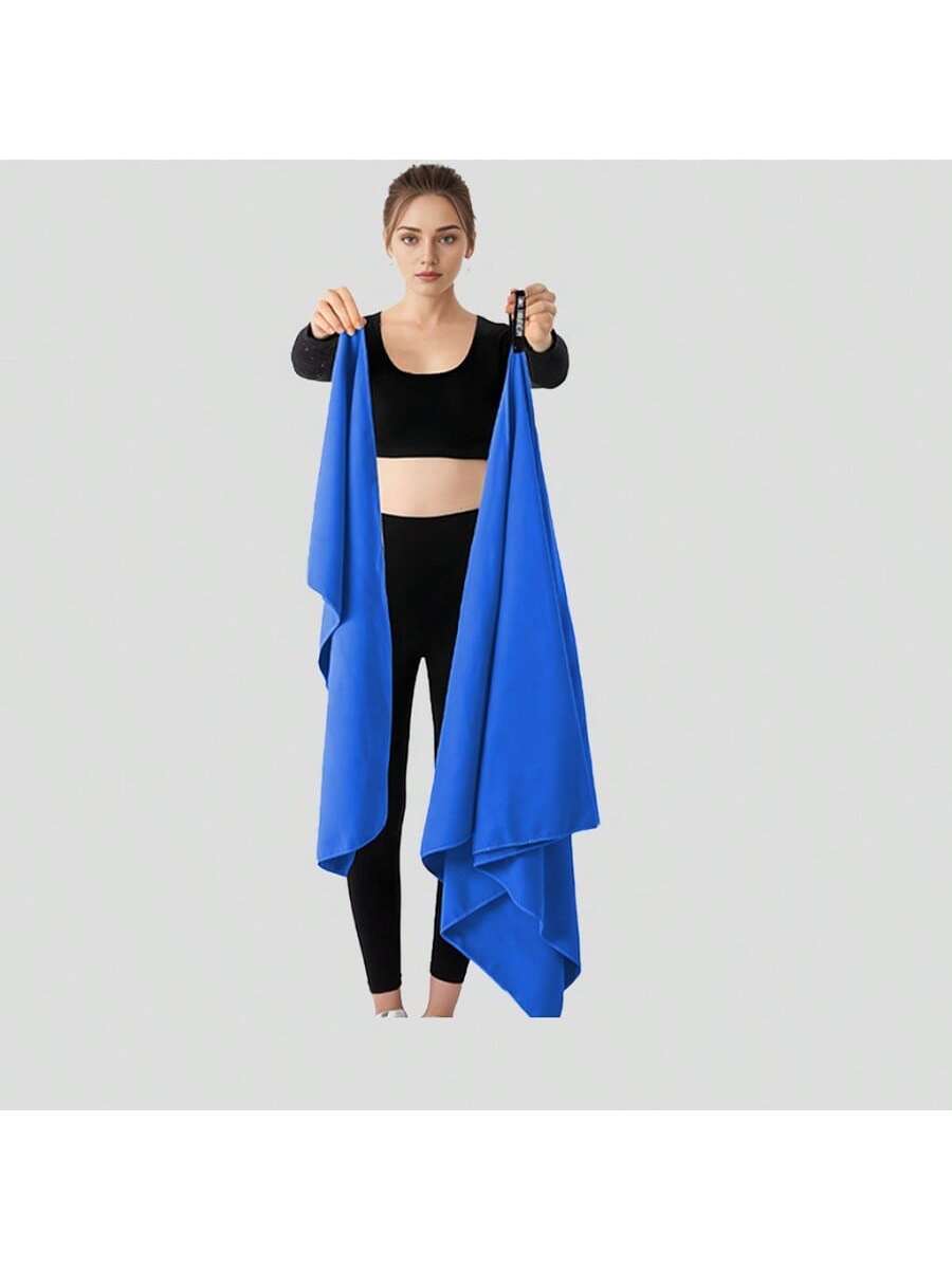 1pc/2pcs Double-Sided Plush Ultra Soft Microfiber Quick Dry Sports Towel, Lightweight, Absorbent, Non-Stick Sand, Suitable For Yoga, Swimming, Hiking, Camping