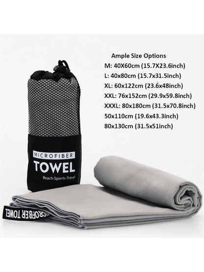 1pc/2pcs Double-Sided Plush Ultra Soft Microfiber Quick Dry Sports Towel, Lightweight, Absorbent, Non-Stick Sand, Suitable For Yoga, Swimming, Hiking, Camping