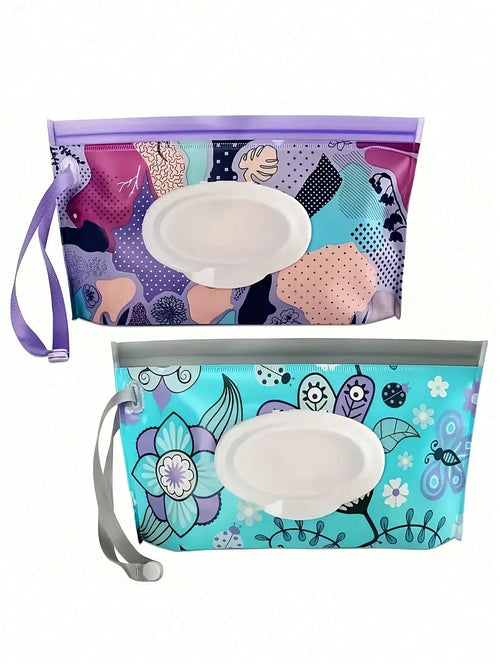 1pc/2pcs Quantity Optional Wet Wipes Refill Bag, Baby Wet Wipes Packaging Bag, Portable Flip-Top Dispenser, Self-Sealing Wet Wipes Refill Bag (Random Color/Style, 1pc For Single, 2pcs For Standard Siz