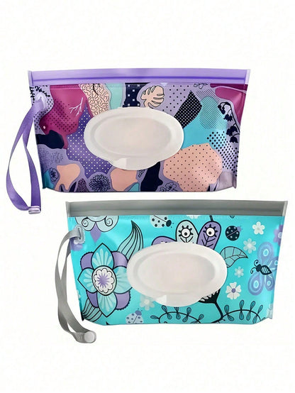 1pc/2pcs Quantity Optional Wet Wipes Refill Bag, Baby Wet Wipes Packaging Bag, Portable Flip-Top Dispenser, Self-Sealing Wet Wipes Refill Bag (Random Color/Style, 1pc For Single, 2pcs For Standard Siz
