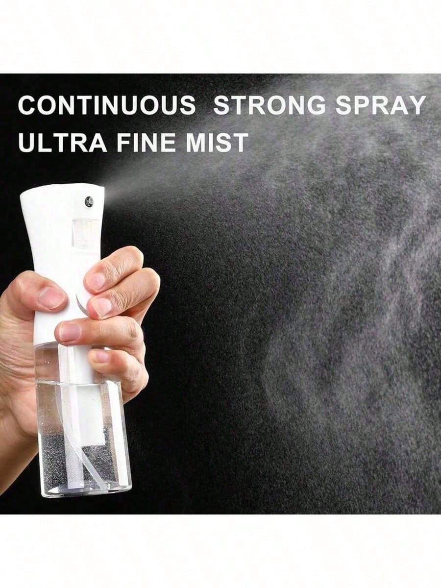 1Pc/2Pcs Upgraded Continuous Fine Mist Spray Bottle, Refillable Portable Water Sprayer For Hair Styling Pet Plant Skincare Cleaning, Salon Essential For Curly Hair Oil Daily Home Travel Multi-Purpose