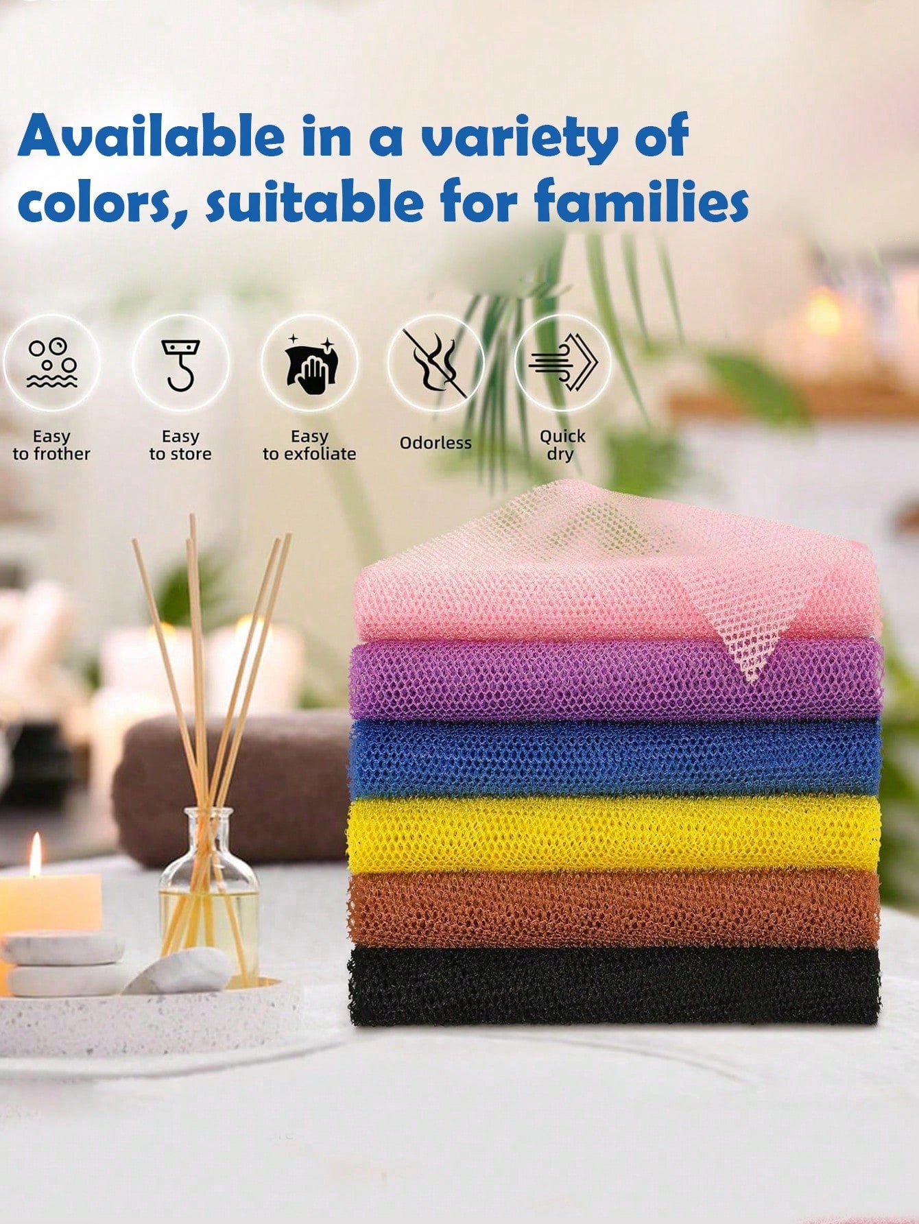 1pc/2pcsAfrican Bath Sponge, African Mesh Long Net Bath Sponge, Exfoliating Shower, Body Wash, Back Scrub,Body Scrubber,Sponge, Smooth Skin, Body Scrubber,Very Suitable For Daily Use