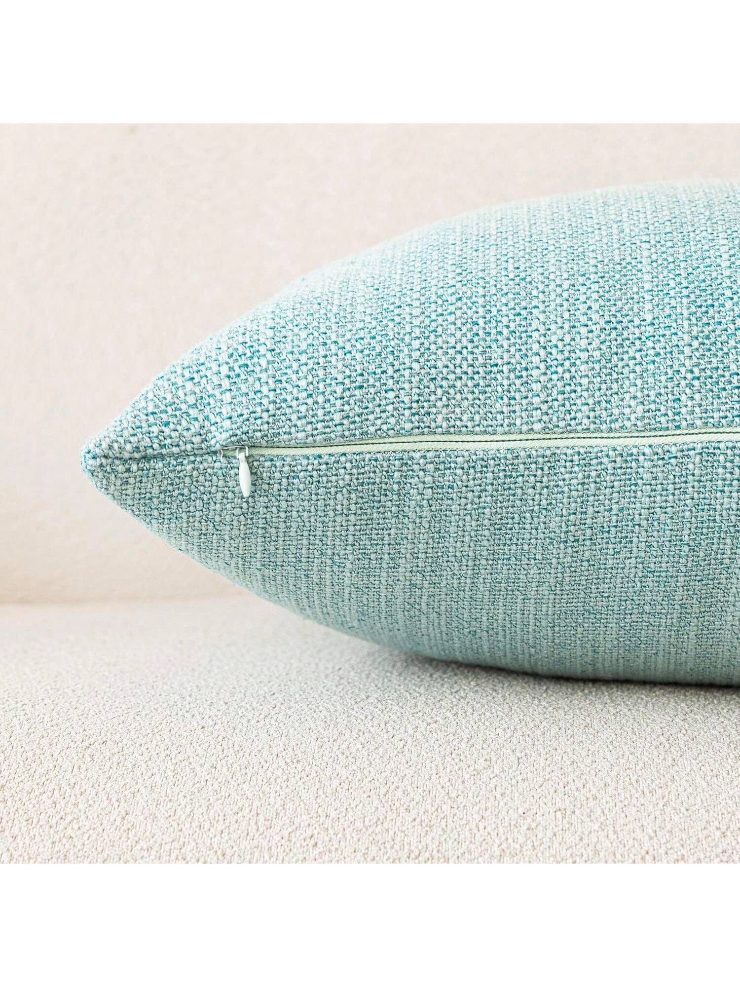 1pc/2PS Light Blue Pillowcase Without Pillow Insert, Bohemian Style Decorative Textured Coarse Linen Fabric, Luxury Pillowcase Made Of Coarse Linen Craft, Suitable For Sofa, Living Room, Bedroom, Floo