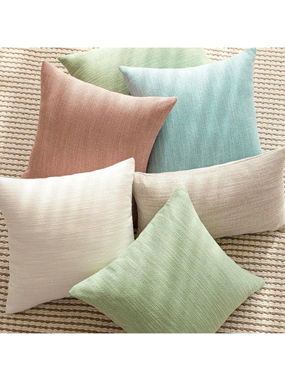 1pc/2PS Light Blue Pillowcase Without Pillow Insert, Bohemian Style Decorative Textured Coarse Linen Fabric, Luxury Pillowcase Made Of Coarse Linen Craft, Suitable For Sofa, Living Room, Bedroom, Floo