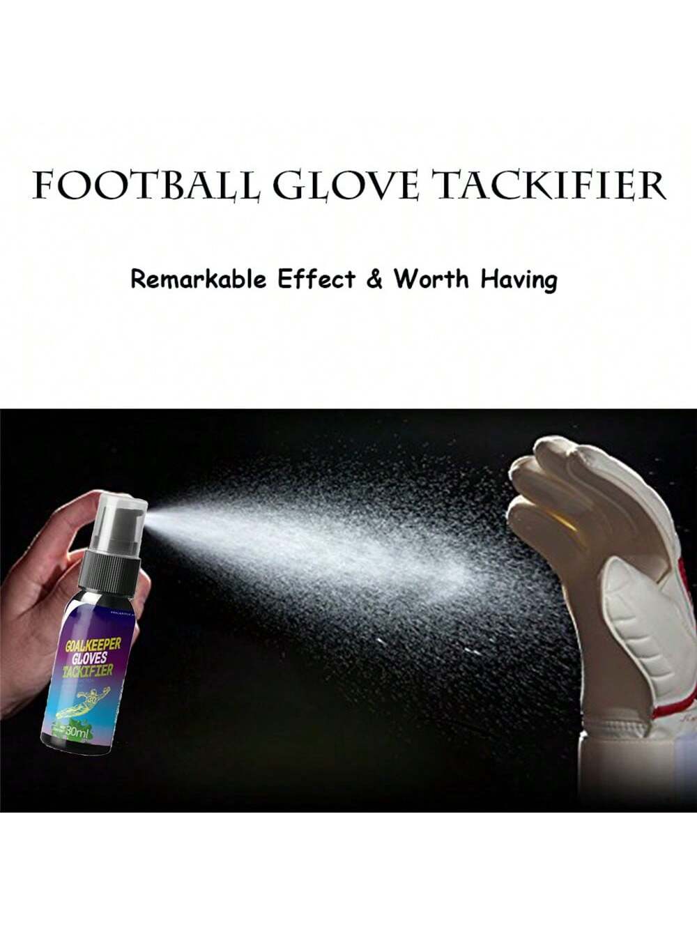 1Pc 30ml Goalkeeper Glove Tackifier Spray Glue Football Soccer Grip Spray Baseball Grip Spray Anti-Slip Enhance Sticky Latex Goalkeeper Glove
