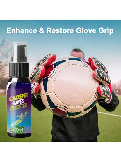 1Pc 30ml Goalkeeper Glove Tackifier Spray Glue Football Soccer Grip Spray Baseball Grip Spray Anti-Slip Enhance Sticky Latex Goalkeeper Glove