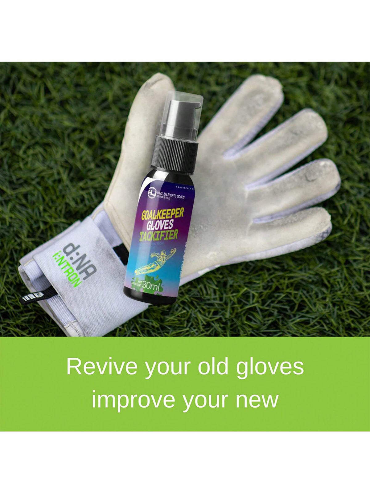 1Pc 30ml Goalkeeper Glove Tackifier Spray Glue Football Soccer Grip Spray Baseball Grip Spray Anti-Slip Enhance Sticky Latex Goalkeeper Glove