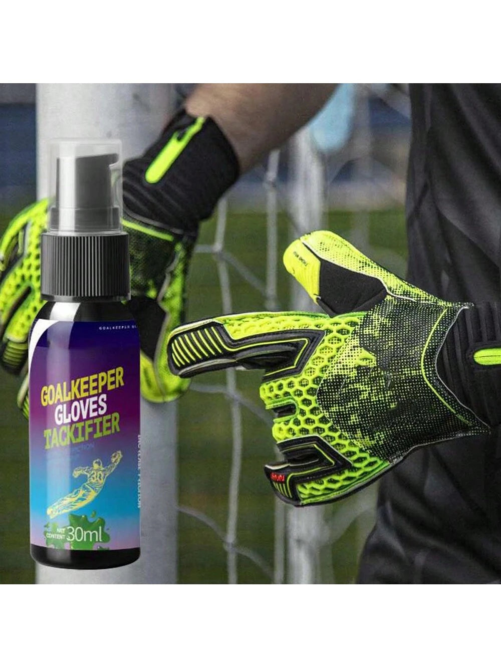 1Pc 30ml Goalkeeper Glove Tackifier Spray Glue Football Soccer Grip Spray Baseball Grip Spray Anti-Slip Enhance Sticky Latex Goalkeeper Glove