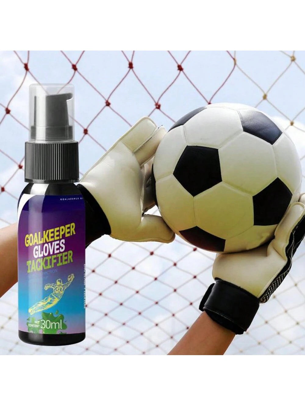 1Pc 30ml Goalkeeper Glove Tackifier Spray Glue Football Soccer Grip Spray Baseball Grip Spray Anti-Slip Enhance Sticky Latex Goalkeeper Glove
