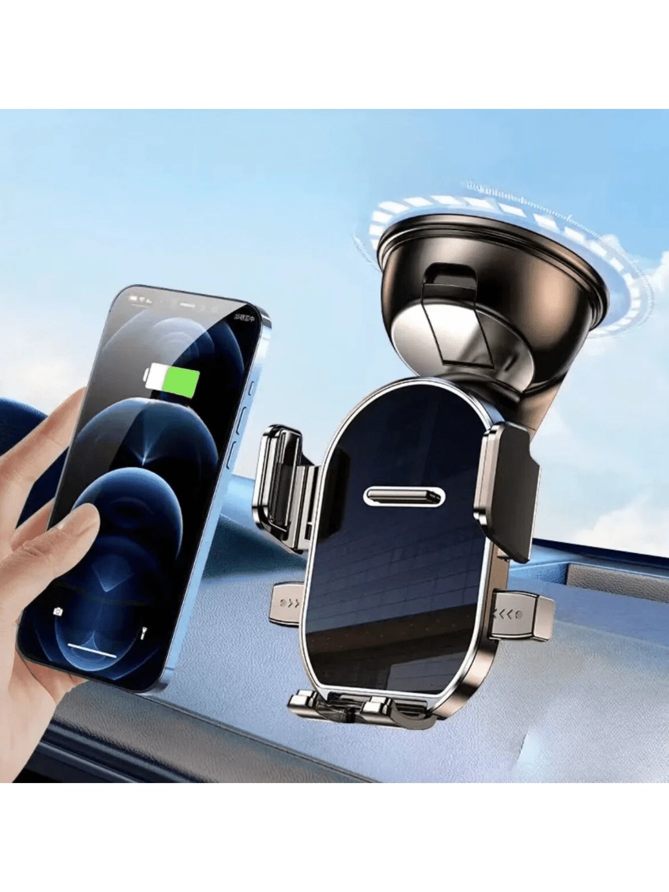 1pc 360° Adjustable Suction Cup Phone Holder, Strong Adsorption Anti-Slip, Supports All Viewing Angles, Car And Desktop Dual Use, Universal For All Phones
