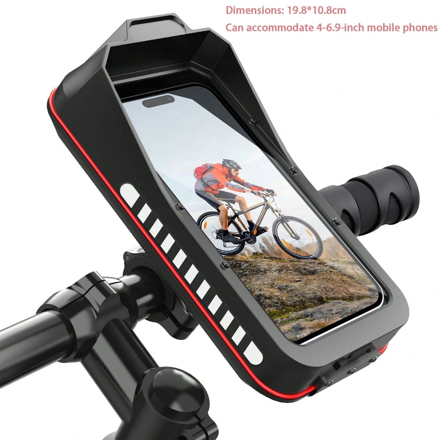 1pc 360° Rotatable Anti-Drop Bicycle Phone Holder, ABS Material, Quick Install Auto-Lock Design, Suitable For 4.7-6.8 Inch Phones, Multi-Function Outdoor Cycling Navigation Accessory, Can Be Installed
