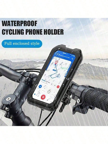 1pc 360° Rotatable Anti-Drop Bicycle Phone Holder, ABS Material, Quick Install Auto-Lock Design, Suitable For 4.7-6.8 Inch Phones, Multi-Function Outdoor Cycling Navigation Accessory, Can Be Installed