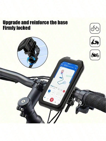 1pc 360° Rotatable Anti-Drop Bicycle Phone Holder, ABS Material, Quick Install Auto-Lock Design, Suitable For 4.7-6.8 Inch Phones, Multi-Function Outdoor Cycling Navigation Accessory, Can Be Installed