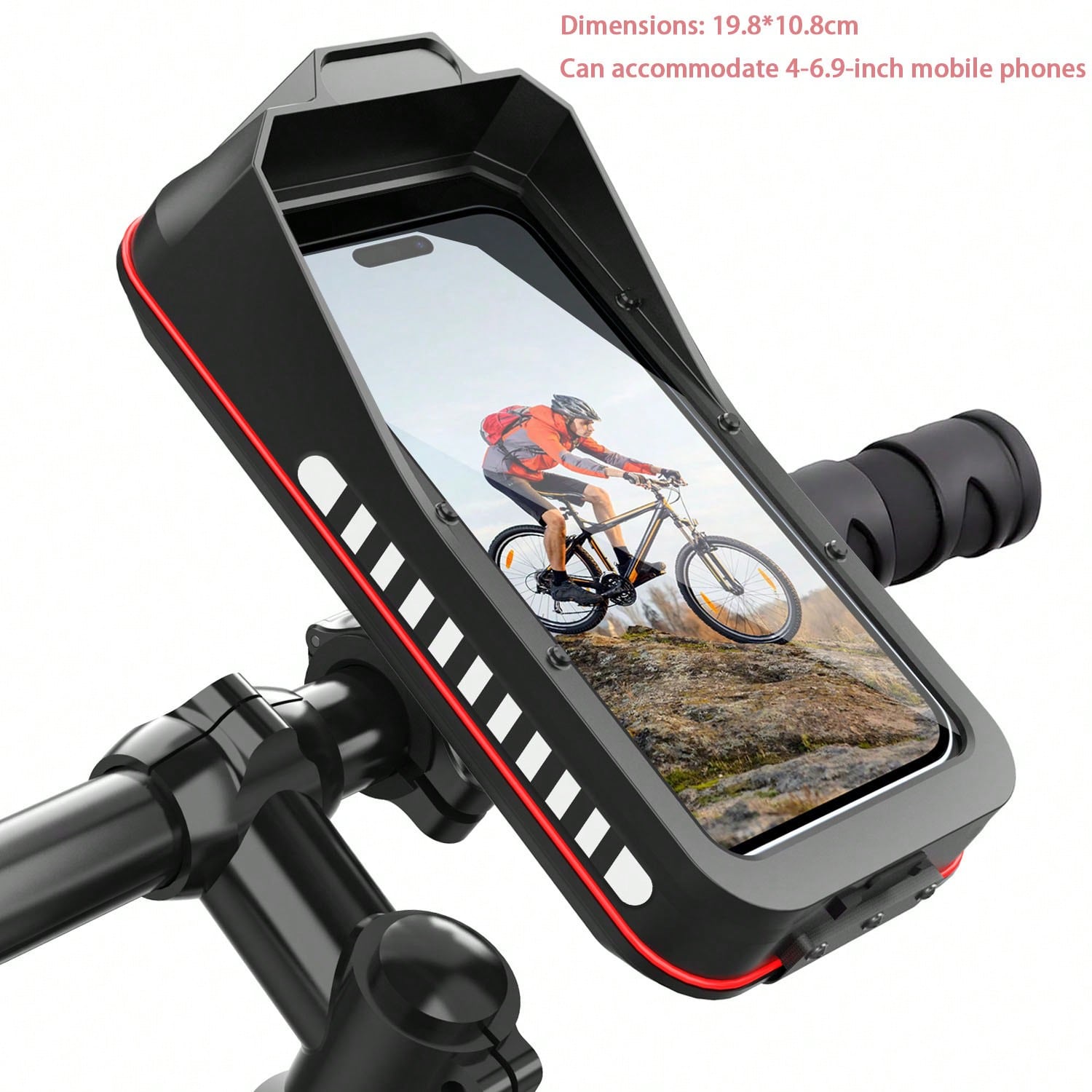 1pc 360° Rotatable Anti-Drop Bicycle Phone Holder, ABS Material, Quick Install Auto-Lock Design, Suitable For 4.7-6.8 Inch Phones, Multi-Function Outdoor Cycling Navigation Accessory, Can Be Installed