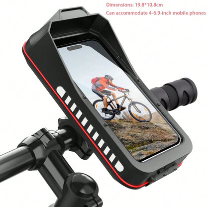 1pc 360° Rotatable Anti-Drop Bicycle Phone Holder, ABS Material, Quick Install Auto-Lock Design, Suitable For 4.7-6.8 Inch Phones, Multi-Function Outdoor Cycling Navigation Accessory, Can Be Installed
