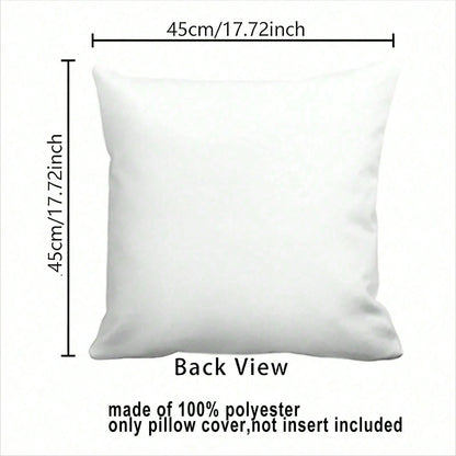 1pc 3D Floral Art Throw Pillow Cover, Oil Painting Style, Suitable For Home, Office, Living Room, Balcony Decor, Zipper Closure, Machine Washable, Size 45.72*45.72cm